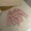 Blusa de manga longa com capuz listrada estilo INS para bebês e crianças pequenas, doce camisa base com botões para meninas