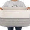 Cesta de Almacenamiento Tejida con Cuerda de Algodón Extra Grande para Ropa, Juguetes y Artículos Varios; Cesta de Almacenamiento de Gran Capacidad para Ropa Sucia