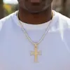Colgante de Moissanita Cruzado Europeo y Norteamericano para Hombre Fresco Moderno Rapper Estilo Hip-Hop Transfronterizo Cadena Cubana
