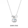Pingente de Gato Kt Fofo e Simples Colar Versátil de Estrela Cheio de Diamante Galvanizado Platina Luxo Leve Nicho Presente para Melhor Amiga