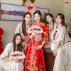 Suprimentos para Casamento Conjunto Completo Adereços para Fotos de Casamento Novo Estilo Chinês Antigo Leque Noiva Madrinhas Festa Nupcial Leque de Recepção Atacado