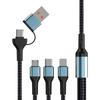 Cabo de Dados Carregamento Super Rápido Preto e Cinza Tipo-C para Apple Android Espesso Cabo de Carregamento Multiportas