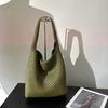 2025 Nueva Bolso Tejido de Cesta de Verduras Hecho a Mano, Bolso de Hombro Axila, Bolso Cubo Versátil, Bolso de Madre, Envío Directo de Una Pieza