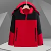 Chaqueta con Capucha de Algodón Rellena de Plumas a Prueba de Agua, Nieve y Viento para Otoño e Invierno 2025 con Capucha Desmontable Chaqueta Cálida para Deportes al Aire Libre Resistente al Viento