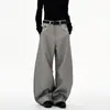 Pantalones a rayas estilo "old money" americano para hombres y mujeres, de corte holgado con caída, pantalones de traje casual para parejas