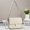 Bolsa Quadrada Pequena de Material PU com Padrão de Lichia, Bolsa de Ombro Simples e Versátil, Bolsa de Mão Transversal de Ombro Único, Bolsa Transversal de Novo Estilo