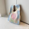 Bolso de Punto para Mujer Bolso Dopamina Pequeño Bolso para Teléfono Móvil Bolso Tote Bolso de Punto Moda Dibujos Animados Bolso de Mano de Punto
