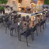 Conjunto de mesa e cadeiras para terraço de bar, lounge externo, pub, restaurante ao ar livre, loja de milk tea, churrasco, mesa de cafeteria