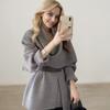 2025 Ambiente Relajado Elegante Transfronterizo Cuello Bufanda Cardigan de Punto Elegante Relajado Chaqueta Corta con