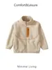 Jaqueta infantil de fleece para meninos e meninas, blusa de fleece espessa, jaqueta com zíper e gola alta para bebê, forro interno para aquecimento no outono e inverno