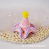Chapéu de Aniversário Doce de Princesa Headwear Totalmente Feito à Mão Crochê Chapéu Alto de Lã Presilha de Cabelo Grampo de Cabelo de Crochê Presilha BB Fábrica Direta