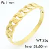 Pulsera para Mujer Estilo Retro Europeo y Americano con Diseño de Nudo Ondulado, Joyería Color Dorado, Cierre Ajustable, Pulsera Geométrica Redonda de Acero de Titanio