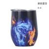 Taza de vino tinto de acero inoxidable 304 de 12 oz con forma de huevo de mármol, termo de acero inoxidable al vacío, taza de cáscara de huevo