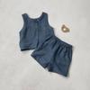 Traje de Dos Piezas de Verano para Niños y Niñas, Moda para Bebés, Ropa Elegante y Moderna para Niños, Estilo Coreano, Cardigan, Chaleco, Shorts