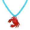 Para el Mismo Estilo Europeo y Americano Más Vendido en Verano de Gama Alta Estilo Marino Collar Creativo con Diseño de Goteo de Aceite Collar con Colgante de Cangrejo