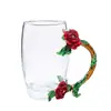 Taza de esmalte de rosa vaso doméstico resistente a altas temperaturas taza de separación de té oficina juego de té regalo para pareja fábrica de tazas