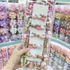 Laço fofo com estampa de leopardo Gatinho KT Urso de cereja desenho animado presilha de cabelo infantil novo estilo presilha de franja para menina grampo de cabelo