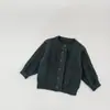 Suéter Infantil Estilo Primavera y Otoño Cárdigan Tejido para Bebé Niña El Más Fácil de Combinar Ropa Infantil Casual Tops Estilo Occidental Top de Color Sólido