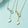 Collar de Mobius para Mujer, Cadena para Clavícula de Corazón de Concha, Diseño de Nicho, Estilo de Lujo Ligero, Regalo para el Cumpleaños de la Novia