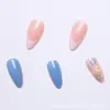 24 piezas de armadura para uñas para adultos, nueva moda transfronteriza, estilo fresco y dulce, patrón de flores, uñas postizas removibles, arte de uñas