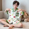 2026 Pijama Nuevo de Seda Hielo para Niños Verano Manga Corta Shorts Ropa de Casa Delgada para Niños Mayores Exportación