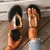 Nuevas chanclas de mujer de talla grande para comercio exterior transfronterizo para el verano, sandalias casuales de suela plana de nicho para uso en exteriores
