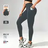 Pantalones de yoga para mujer, leggings con bolsillo lateral de seda de lijado, explosiones transfronterizas, 210 g, amigables con la piel, para fitness
