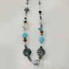 Collar Boho Retro Azul con Cuentas y Vibras Frescas de Verano, Cadena para Clavícula Estilo Viaje y Vacaciones, Nuevo Modelo 2025