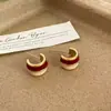 Brincos Irregulares Maillard Vintage para Mulheres, Brincos de Luxo Leve de Alta Qualidade para Outono e Inverno, Design de Nicho, Tarraxas Simples e Acessórios para Orelha