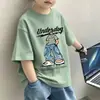 Ropa Infantil Verano Camiseta de Manga Corta para Niños 2026 Nuevo Estilo de Verano Tops Sueltos y Elegantes de Algodón Puro Camiseta de Moda
