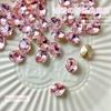Decorações de Arte de Unha Pontiagudas Rosa com Strass Famosas na Internet Brilhantes em Formato de Coração Octagonal Retangular Ângulo Reto Quadrado Robusto Strass de Unha Usáveis