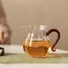 Taza Gong Dao de Cristal Bai Cai Rosa Resistente al Calor de Borosilicato Alto con Asa Separador de Té Mar de Té Utensilio para Infusionar Té Juego de Té