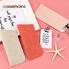Bolsa para Gafas de Cuero PVC con Patrón de Mezclilla de Color Sólido Moda Retro Elegante Resistente al Desgaste Boca Oblicua Gran Capacidad Bolsa para Gafas de Lectura