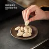 Plato de Fruta Cerámico Vintage, Posavasos, Soporte para Tetera, Accesorios para Juego de Té Estilo Japonés, Bandeja para Snacks de Té para el Hogar, Bandeja Ligera de Lujo para Té Seco