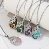 Zhouhang Jewelry Venta Caliente Transfronteriza Colgante de Cristal Natural con Collar de Pavo Real de Amatista Joyería de Moda al por Mayor