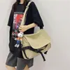 Bolso de lona casual estilo ins nuevo 2026, bandolera versátil unisex, bolso cruzado de gran capacidad moderno para estudiante