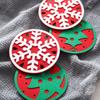 Fabricante Transfronterizo Posavasos de Fieltro Árbol de Navidad Patrón de Copo de Nieve Decoración Aislamiento Térmico Absorbente de Agua Manteles Individuales Té Regalos Creativos para el Hogar