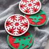 Fabricantes transfronteiriços spot feltro montanhas-russas árvore de Natal floco de neve padrão decoração isolamento térmico absorvente montanhas-russas placemat chá montanhas-russas