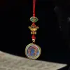 Cordón para Teléfono Móvil Original Tejido a Mano Ocho Santos Patronos 1.5 Thangka Pintado en Oro Colgante para Teléfono Móvil Colgante para Bolso Unidad USB