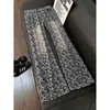 Calça jeans flare com estampa de estrelas all-over estilo vibe americana para homens, calça longa versátil de perna reta solta, tendência high street