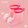 Botas de Chuva Infantis Pig Daddy Sapatos de Borracha Infantis Botas de Chuva de Cano Médio com Cordão para Meninos e Meninas Sapatos de Água Impermeáveis Antiderrapantes para Jardim de Infância