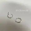 Pendientes de Plata de Ley S925 Su Chuang con Textura Irregular para Mujer Estilo Ins de Nicho Aro Sencillo Versátil de Gama Alta