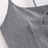 Camisola de cuello alto estilo blogger europeo y americano, diseño para mujer, con escote cruzado en el pecho, sexy, con ombligo al descubierto.