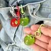 Llavero de Manzana Transparente Tridimensional Lindo Colgante de Fruta Artificial Creativo Regalo para Pareja Estudiante Decoración Venta al por Mayor