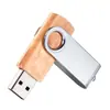 Memoria USB Giratoria de Madera Creativa 32G/64G Alta Velocidad Regalo de Empresa Personalizado Memoria USB con Grabado Láser Personalización de Logo