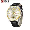 Ofns Producto Nuevo de Venta Caliente Transfronterizo Calendario Tres Ojos Seis Manecillas Esfera Rayos de Sol Resistente al Agua Luminoso Multifuncional Reloj para Hombre