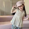 Camisa de Boneca Aimo Beibei para Meninas, Princesa, Delicada, Renda Exquisita, Patchwork, Top Doce para Menina, Sem Mangas