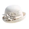 Rongmei 2026 Nuevo Sombrero Clásico Hepburn Transfronterizo con Ala Curva, Sombrero de Mezcla de Seda y Lana, Elegante Sombrero de Estilo Francés