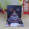 Estilo ins criativo novo colorido fogos de artifício florescendo bolo de aniversário música 3D tridimensional cartão cartão de felicitações escultura em papel fabricante