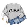 Suéter de manga larga con cuello redondo y letras sencillas de Ciao, camisa holgada para mujer, de Amazon Wish